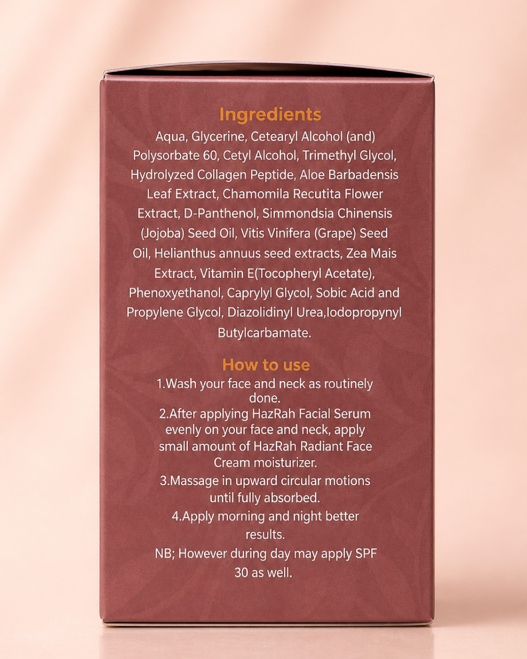 HazRah Face & Neck Radiant Moisturizing Cream - Image 4